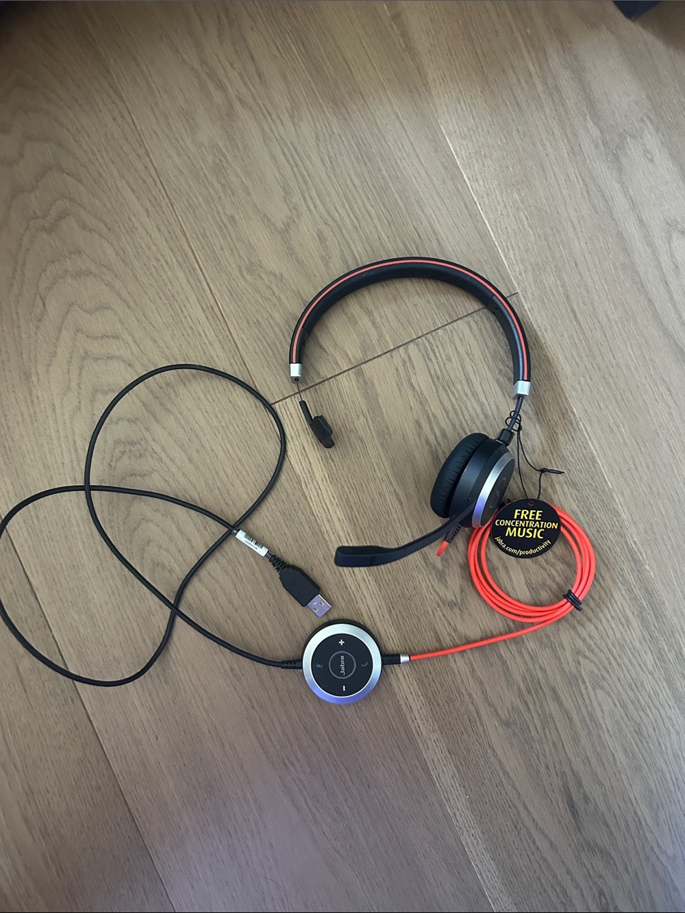 JABRA Red and Black Wired Headset with Inline Controls